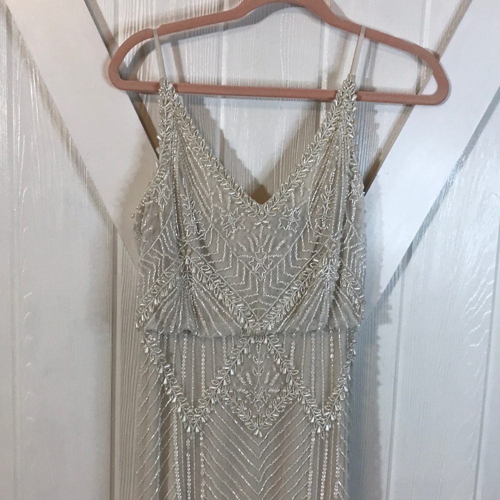 Adrianna Papell Beaded Blouson Gown on Ivory